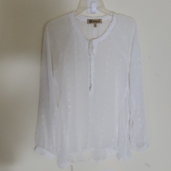 Democracy The Freedom Generation White Sheer Blouse Size M - Picture 1 of 10